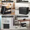 Ottoman Foot Rest Stool Storage with Padded Seat (Black) 17"D x 13"W x 13"H